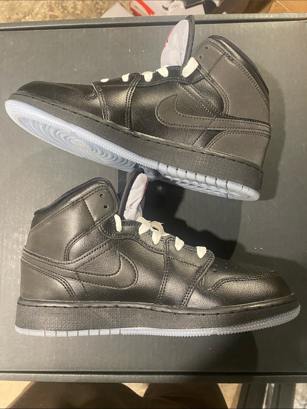 Nike Kids' Black High-Top Sneakers with White Accents